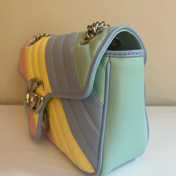 Gucci Multicolor Diagonal Marmont Matelassé Shoulder Bag - Picture 13 of 15